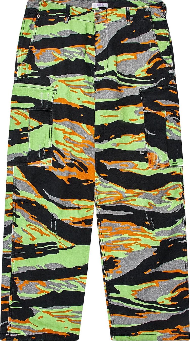 ERL Printed Cargo Pants 'Green Rave Camo'