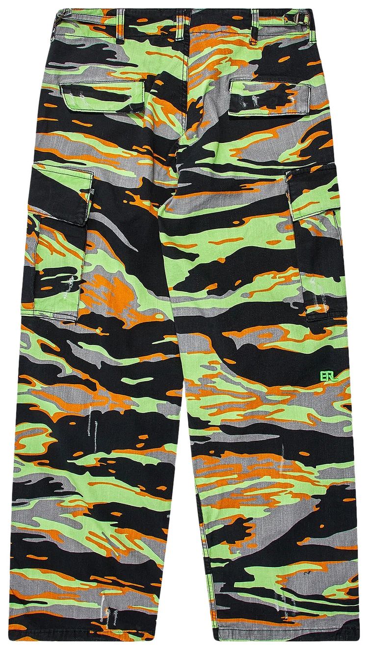 ERL Printed Cargo Pants Green Rave Camo