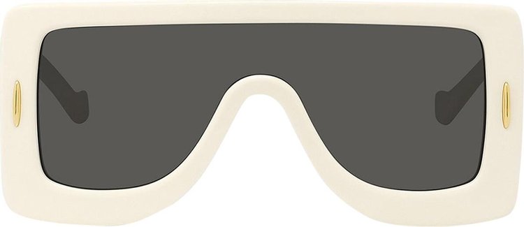 Loewe Chunky Anagram Mask Sunglasses 'Ivory/Smoke'
