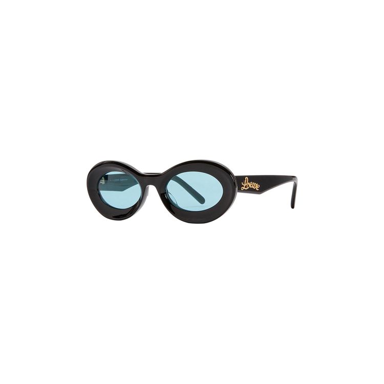 Loewe Paulas Ibiza Oval Sunglasses Shiny BlackBlue