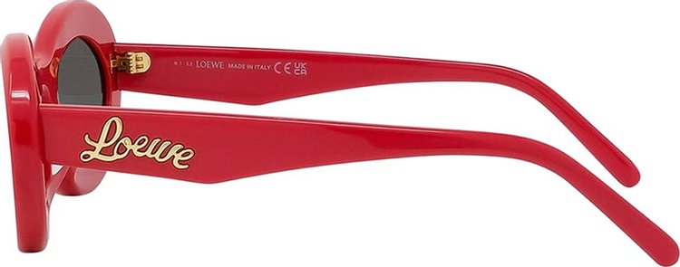 Loewe Paulas Ibiza Oval Sunglasses Shiny RedSmoke