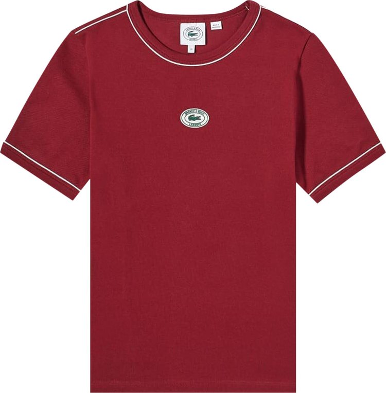 Sporty & Rich x Lacoste Pique Ringer T-Shirt 'Pinot/Farine'
