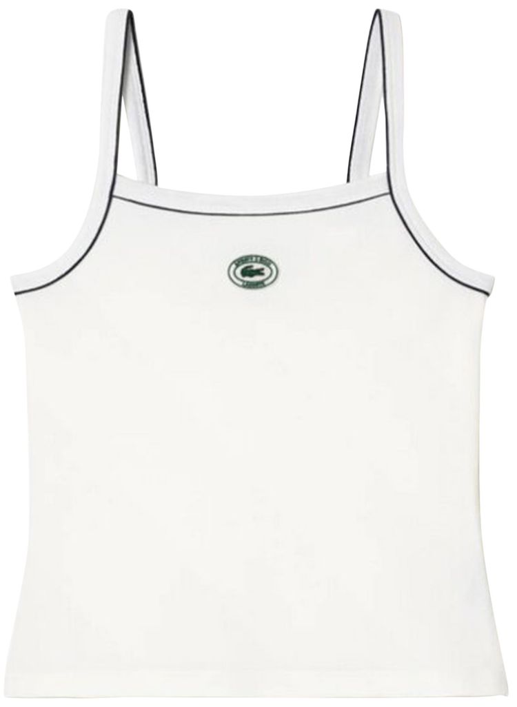 Sporty  Rich x Lacoste Pique Tank Top FarineMarine