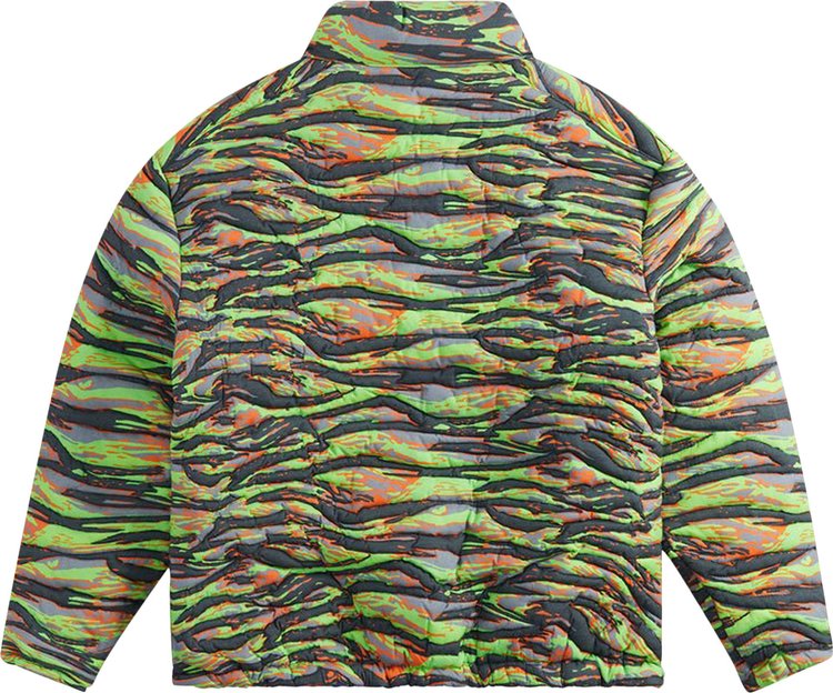 ERL Camouflage Jacquard Padded Jacket Green Rave Camo