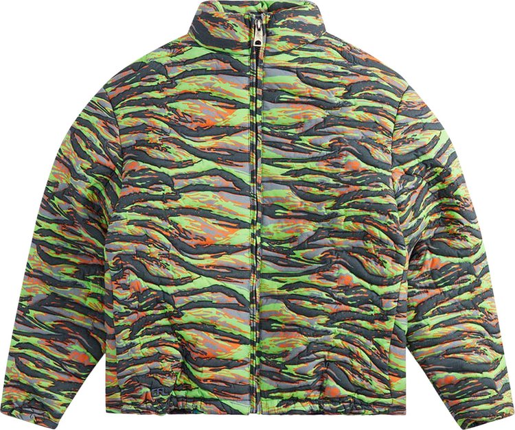 ERL Camouflage Jacquard Padded Jacket Green Rave Camo