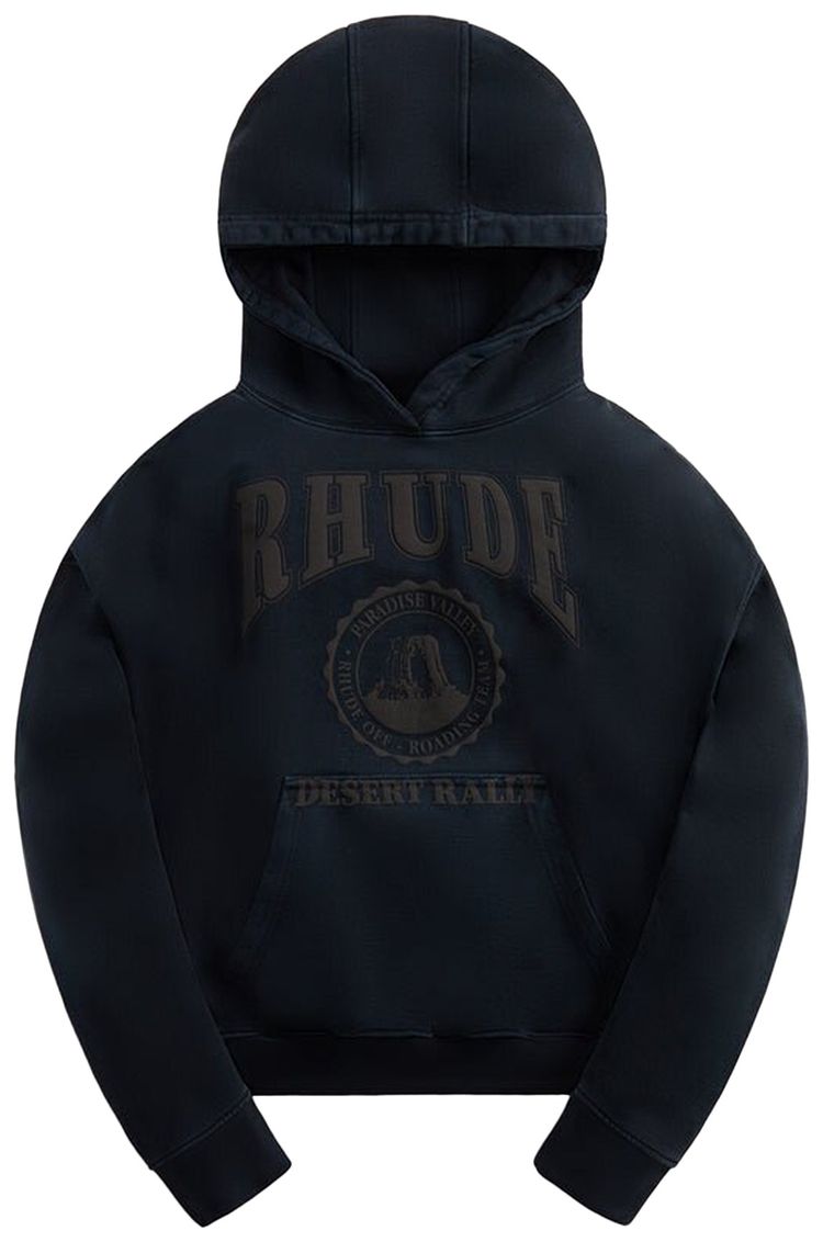 Rhude Cropped Desert Valley Hoodie Black