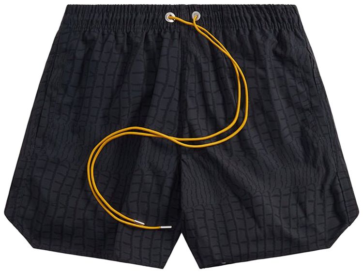 Rhude Crocodile Swim Shorts Black