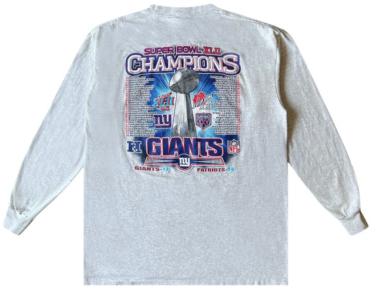 Vintage Giants Vs Patriots Super Bowl Tee Ash