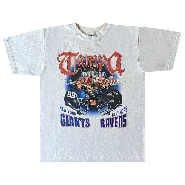 Vintage Giants Vs. Ravens Super Bowl Tee 'White'