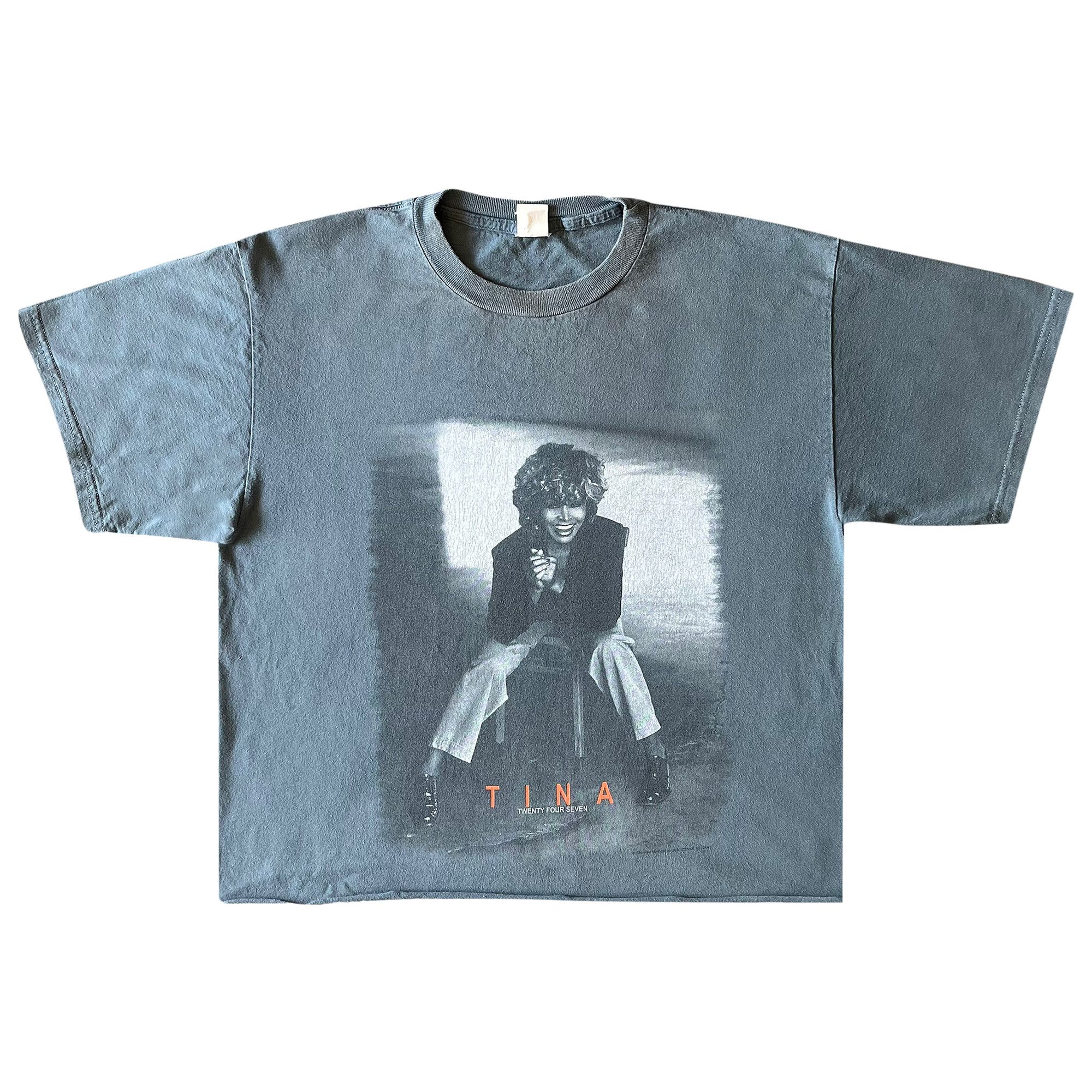 Buy Vintage Tina Turner Cropped Twenty Four Seven Tour Tee 'Slate