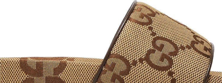 Gucci GG Canvas Slide Sandal Camel Monogram