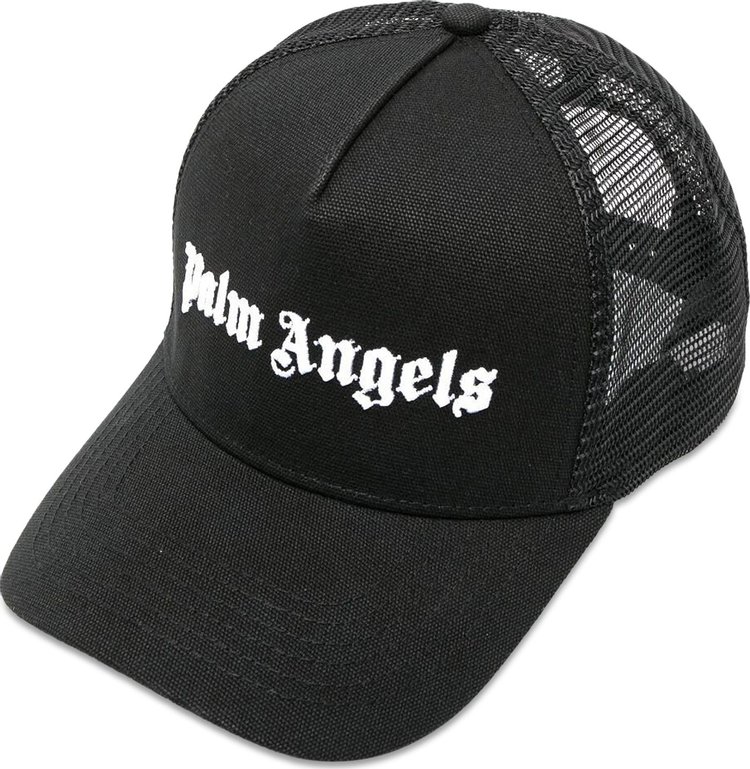 Palm Angels Logo Trucker Cap 'Black/White'