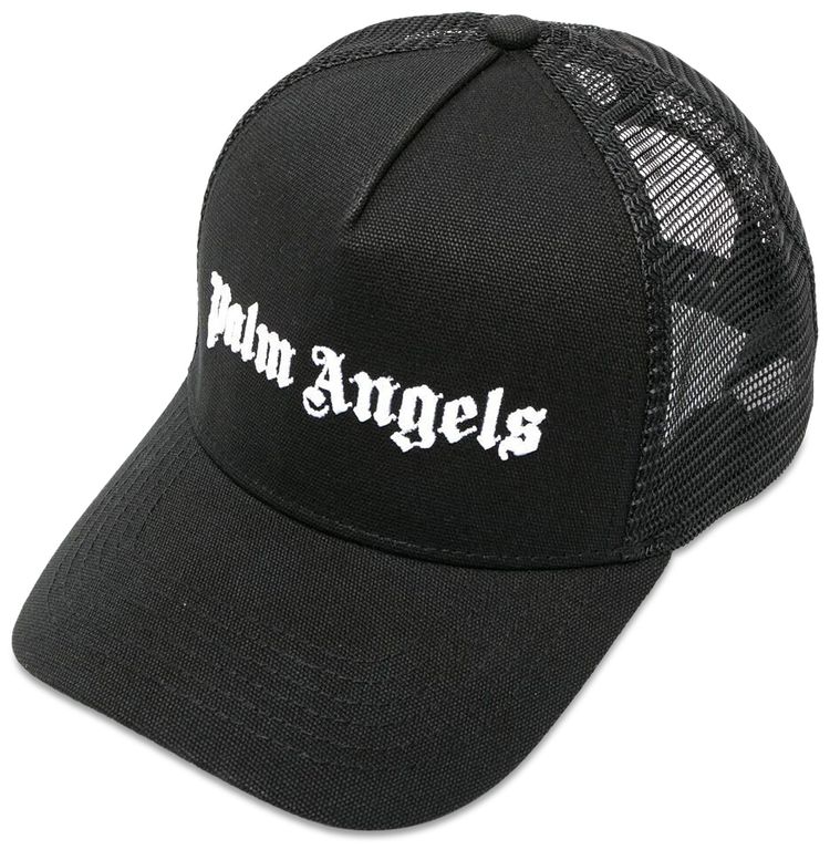 Palm Angels Logo Trucker Cap BlackWhite