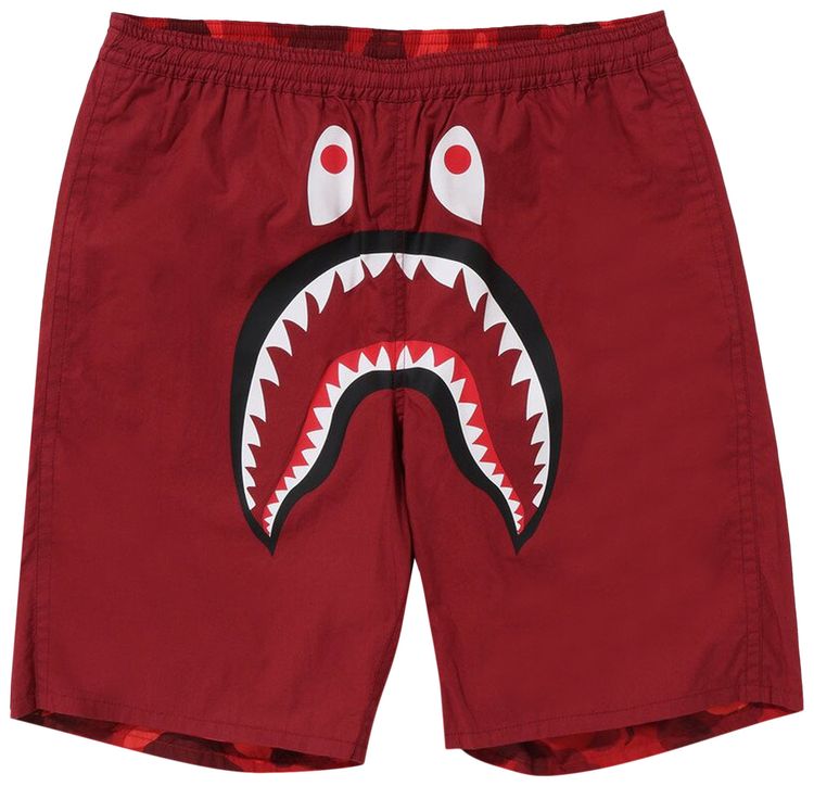 BAPE Color Camo Shark Reversible Shorts Red