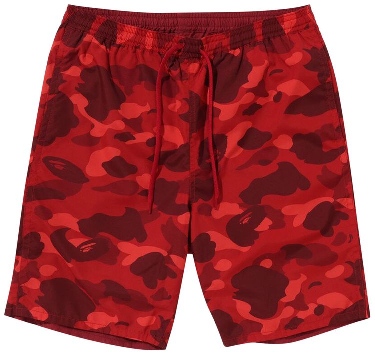 BAPE Color Camo Shark Reversible Shorts Red