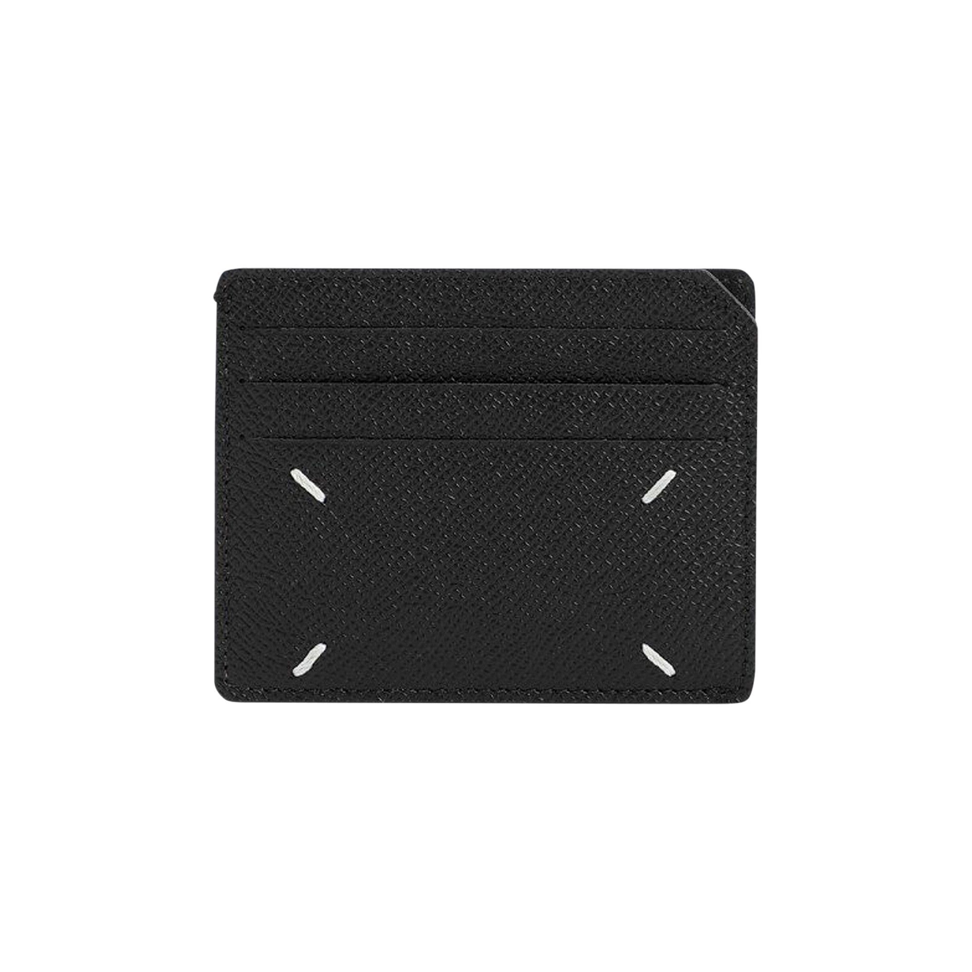 折りたたみ財布 Maison Margiela 24FW Stitched Logo Card Wallet SA2VX0003 P47 Maison Margiela Four Stitches Fold Card Holder - Black