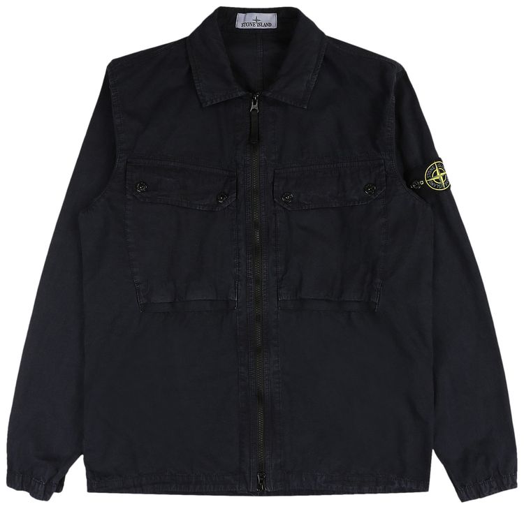 Stone Island Old Effect Overshirt Navy Blue