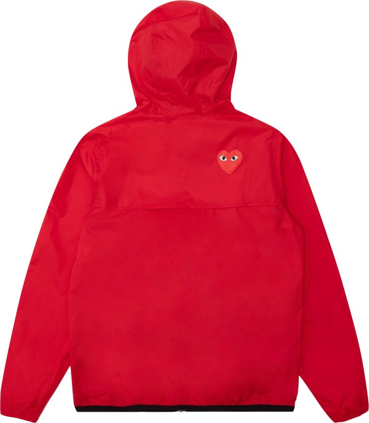 Comme des Garcons PLAY x K Way Hoodie Full Zip Red