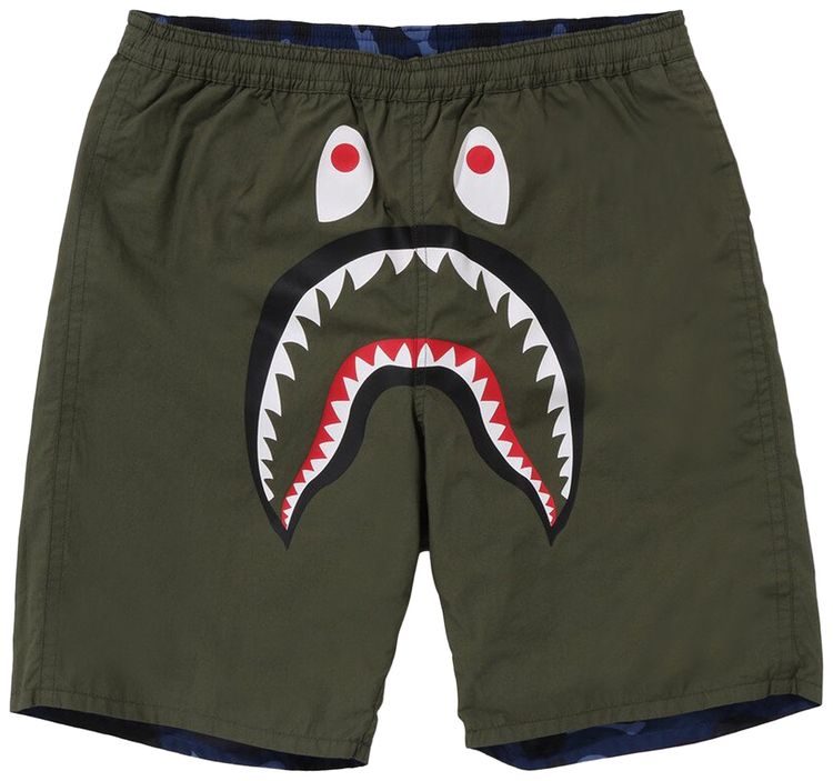 BAPE Color Camo Shark Reversible Shorts Navy