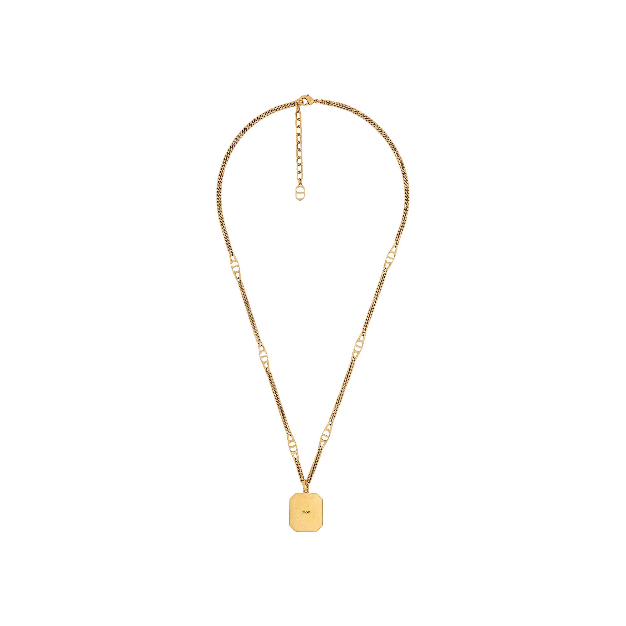 【DIOR】 TEARS PENDANT NECKLACE/ゴールド/マラカイト/メンズ Buy Dior x Denim Tears Pendant Necklace 'Gold/Malachite