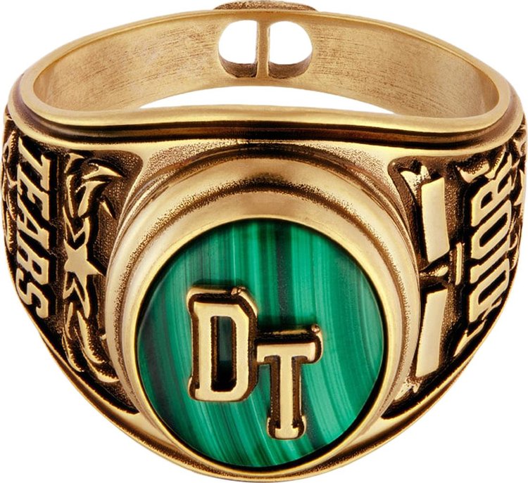 DIOR TEARS Ring Gold-Finish Brass, Resin and Black Agate