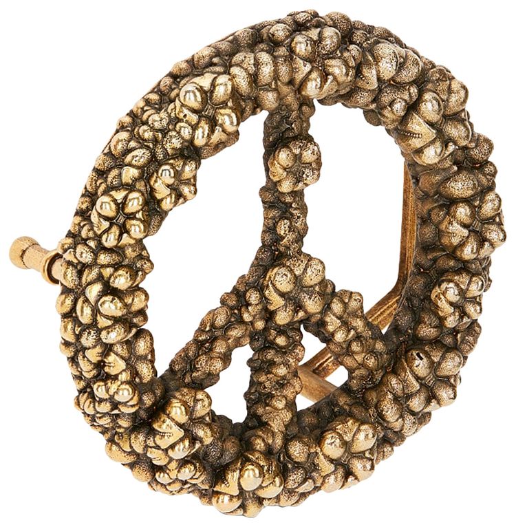 Dior x Denim Tears Peace Sign Belt Buckle Antique Gold