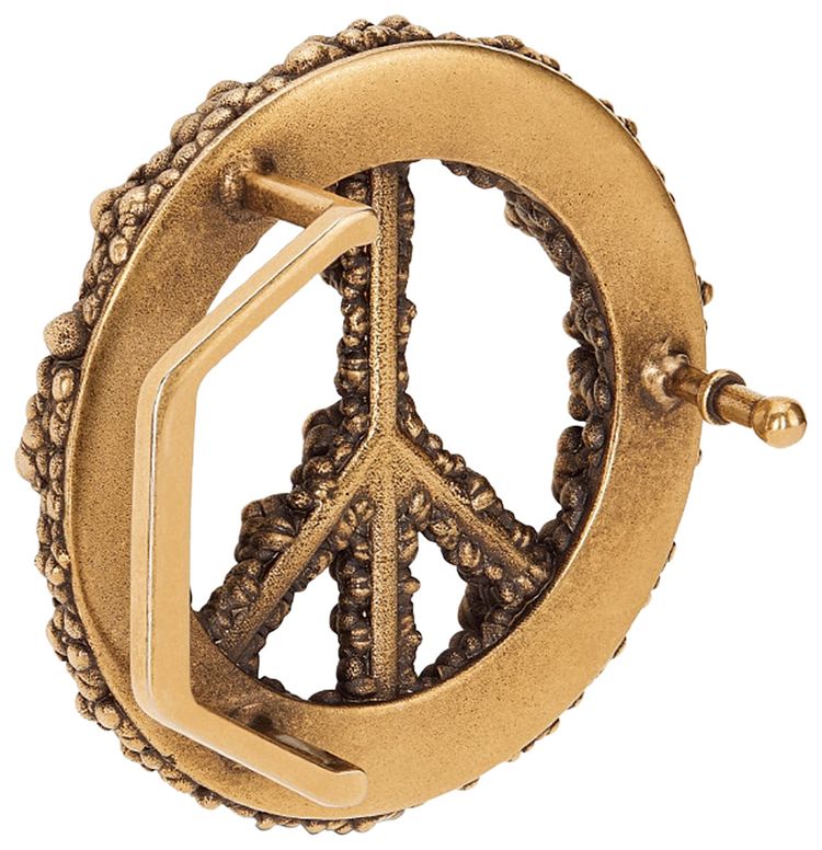 Dior x Denim Tears Peace Sign Belt Buckle Antique Gold