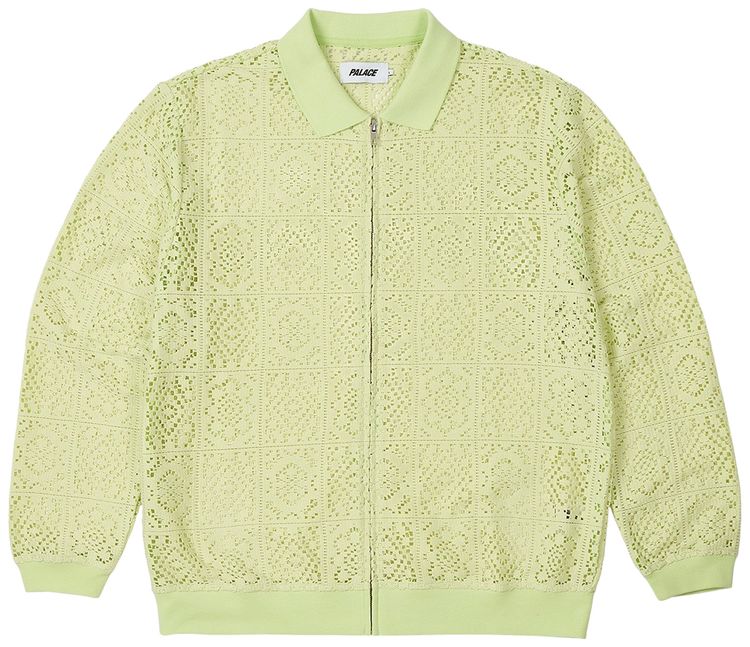 Palace Crochet Zip Longsleeve Polo Palace Crochet Zip Long Sleeve