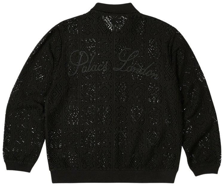 Palace Crochet Zip Longsleeve Polo Palace London Crochet Zip Long