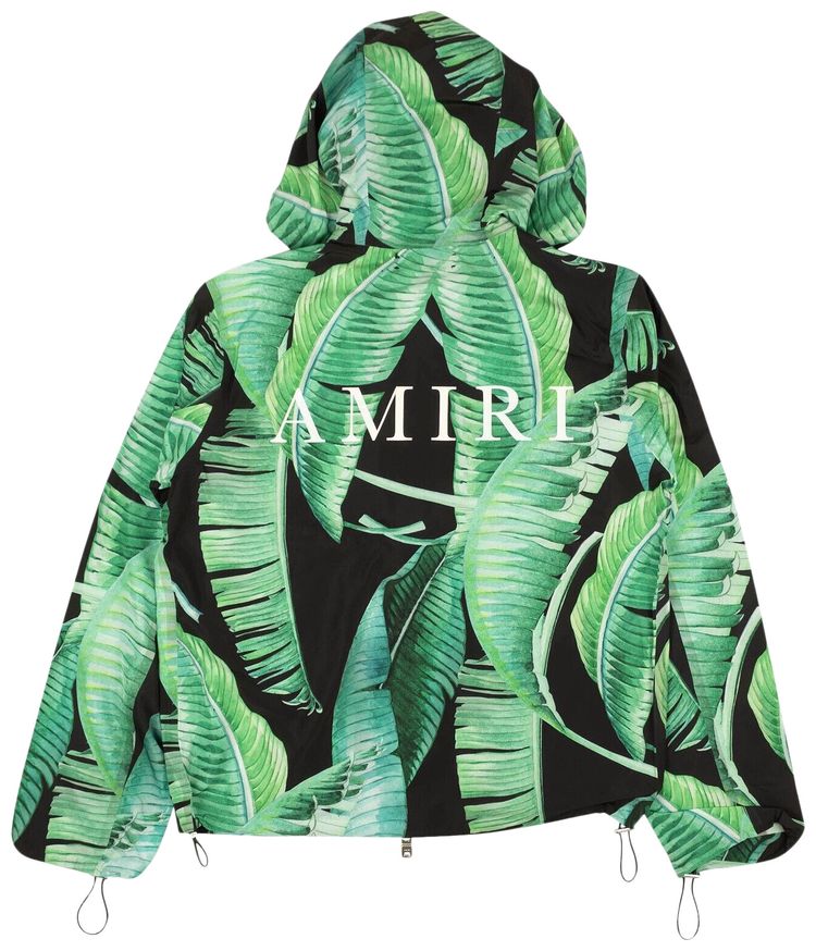 Amiri Banana Leaves Hooded Parka Jacket Green
