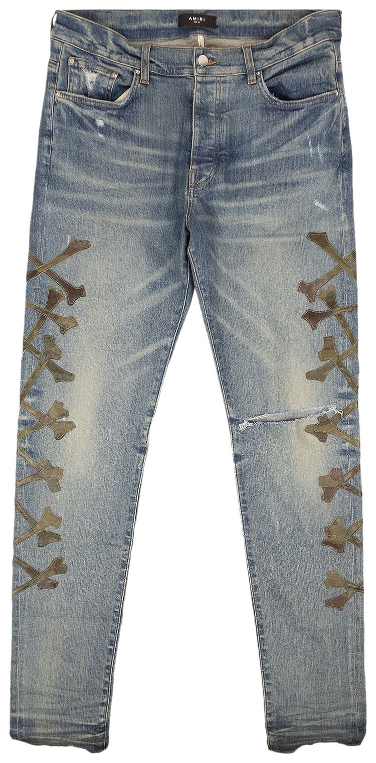 Amiri Camo Bones Jean Indigo