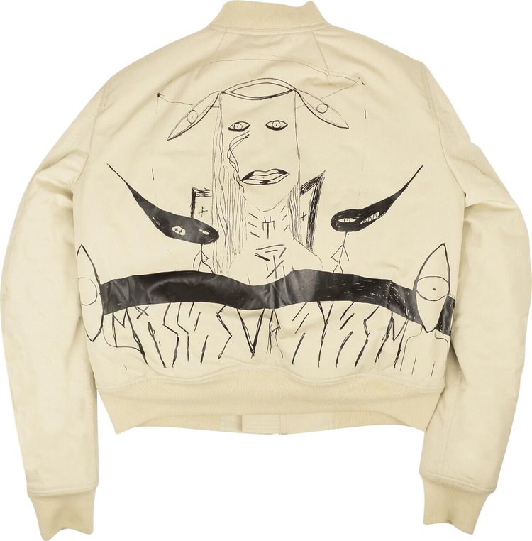 Rick Owens DRKSHDW Flight Bomber Jacket Beige