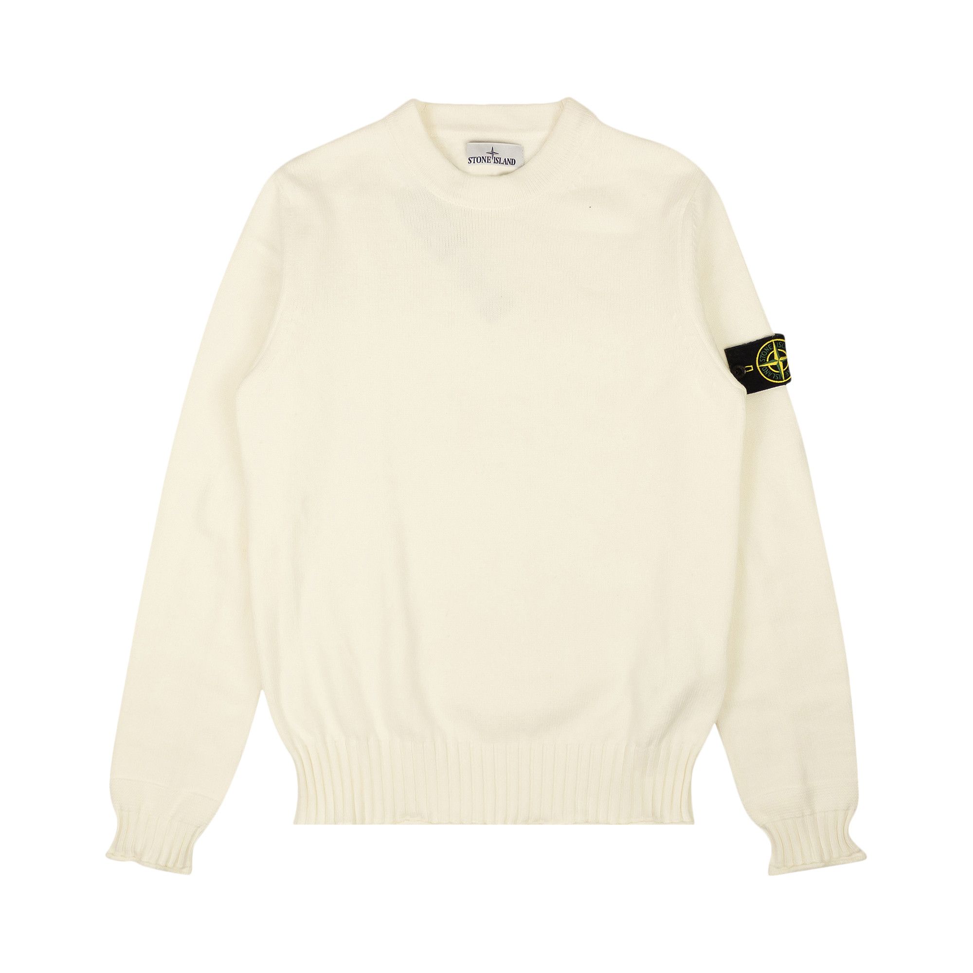 Buy Stone Island Logo Patch Crewneck Sweater Off White 7715506A2 V0099 GOAT CA