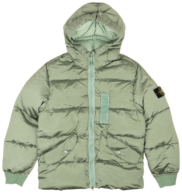 Stone Island Hooded Down Jacket Green