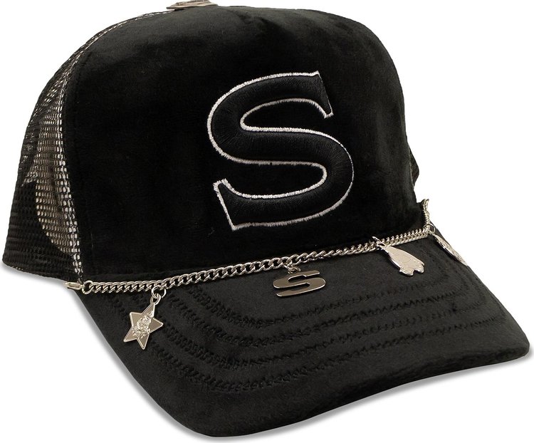 Saintwoods Fuzzy Charm Trucker Hat Black