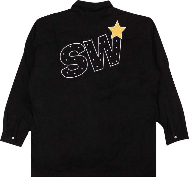 Saintwoods Star Flannel Shirt Black