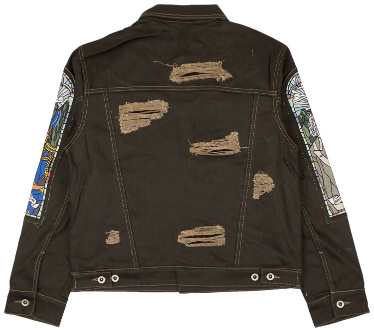 Who Decides War x Barriers Monument Denim Jacket Brown
