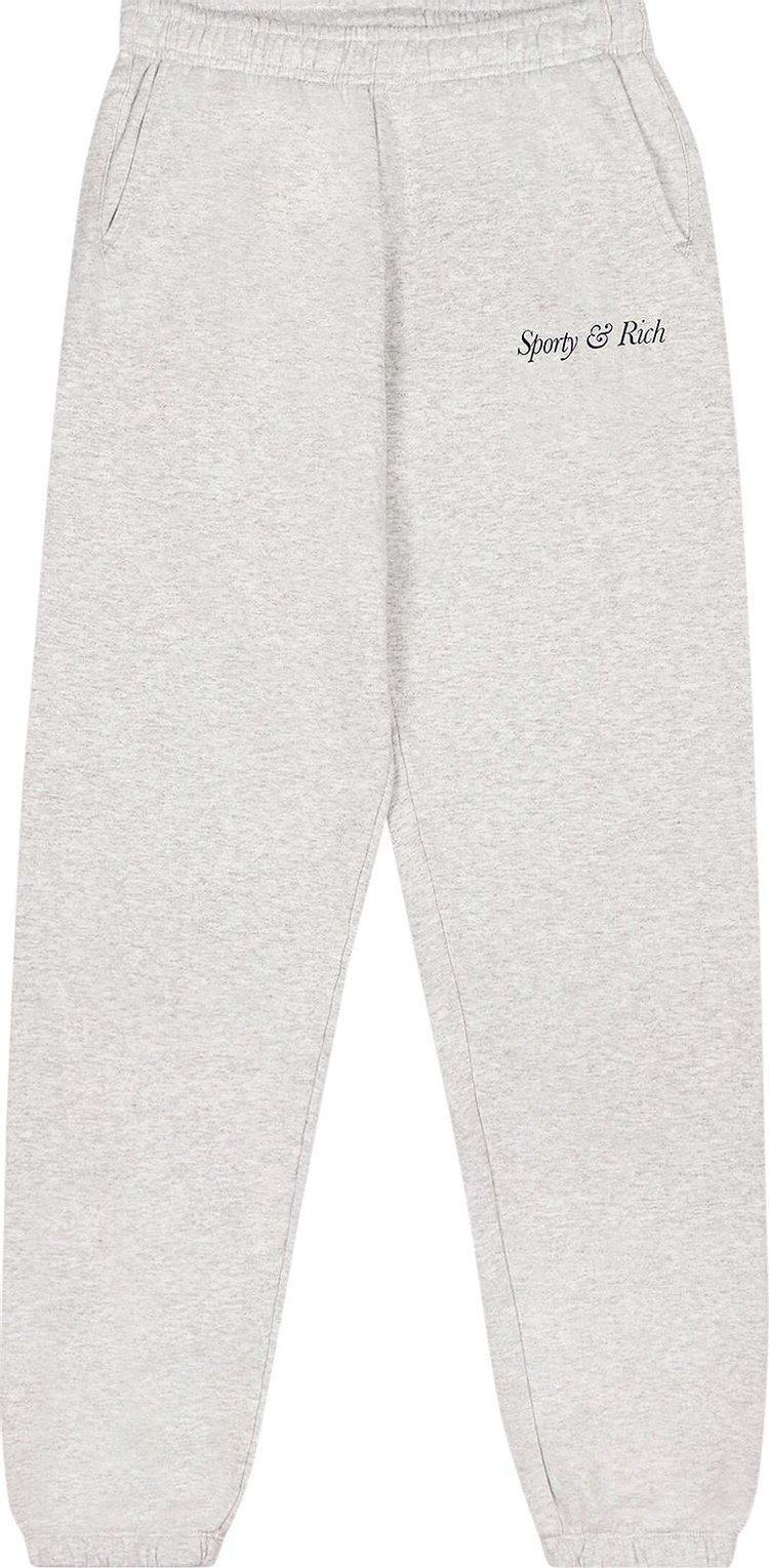 Sporty  Rich Italic Logo Sweatpants Heather GreyNavy