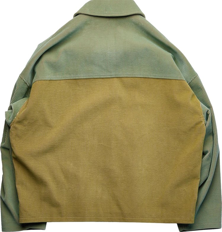 The Elder Statesman Patch Cord Zip Jacket SpirulinaWheat GrassCacao