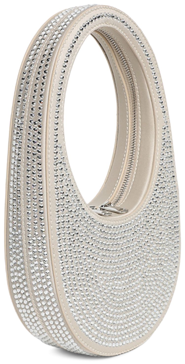 Coperni Crystal Embellished Mini Swipe Bag Beige