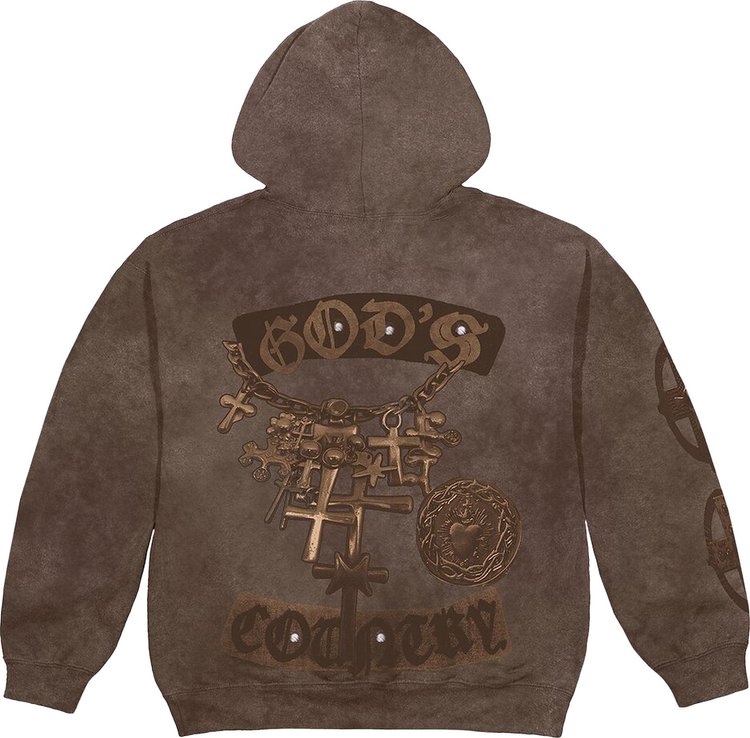 Cactus Jack by Travis Scott Gods Country Zip Hoodie Brown