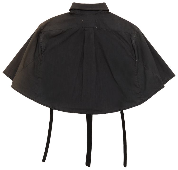 Maison Margiela Artisanal Cut Off Button Up Shirt Black