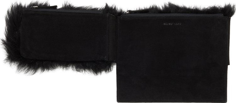 Vintage Helmut Lang Shearling Waist Bag Black