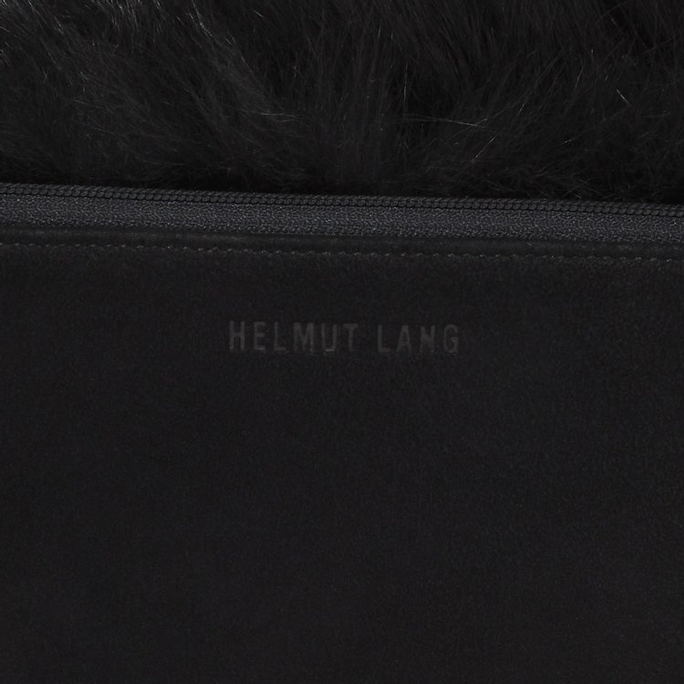 Vintage Helmut Lang Shearling Waist Bag Black