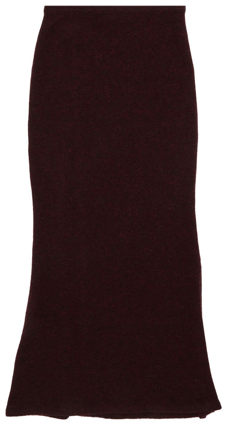 Vintage Alexander McQueen Knit Skirt With Slit Detail Maroon