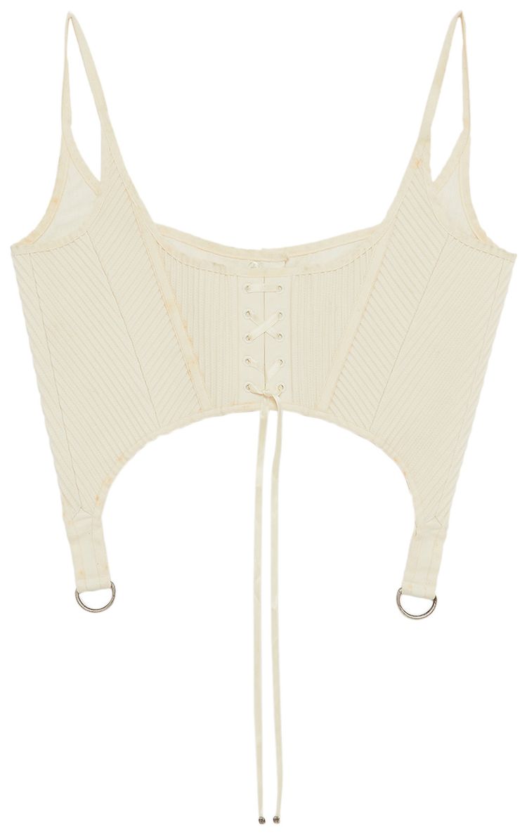 Vintage Alexander McQueen Bustier Top With Button Detail Beige