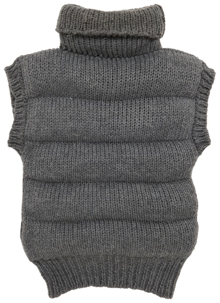Vintage Bless Padded Knit Vest Grey