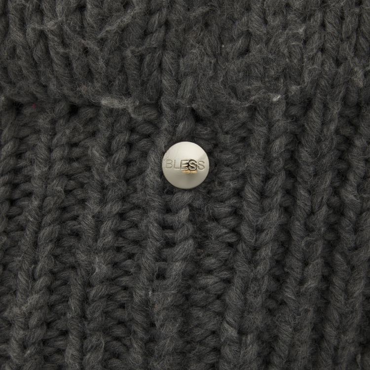 Vintage Bless Padded Knit Vest Grey