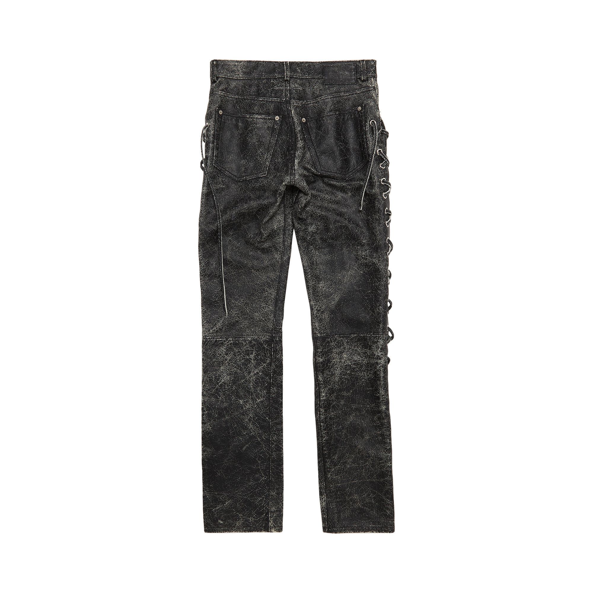 MM6 Maison Margiela straight-leg Leather Trousers | Black