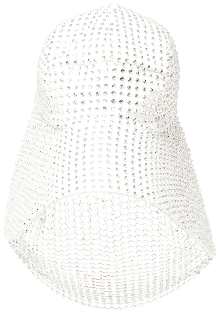 Burberry Crystal Mesh Bonnet Optic White